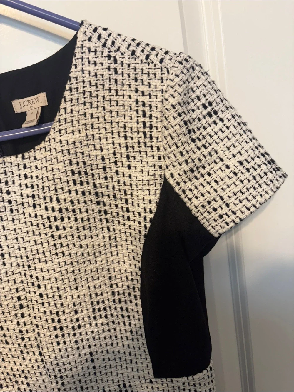 J. Crew size 6 Black and White Tweed Sheath Dress